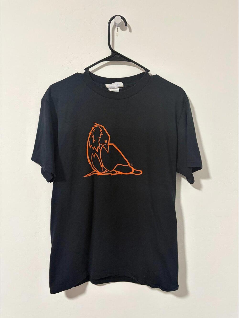 Bodega Skateboarding Bird shirt - Mens size medium - Black / Orange